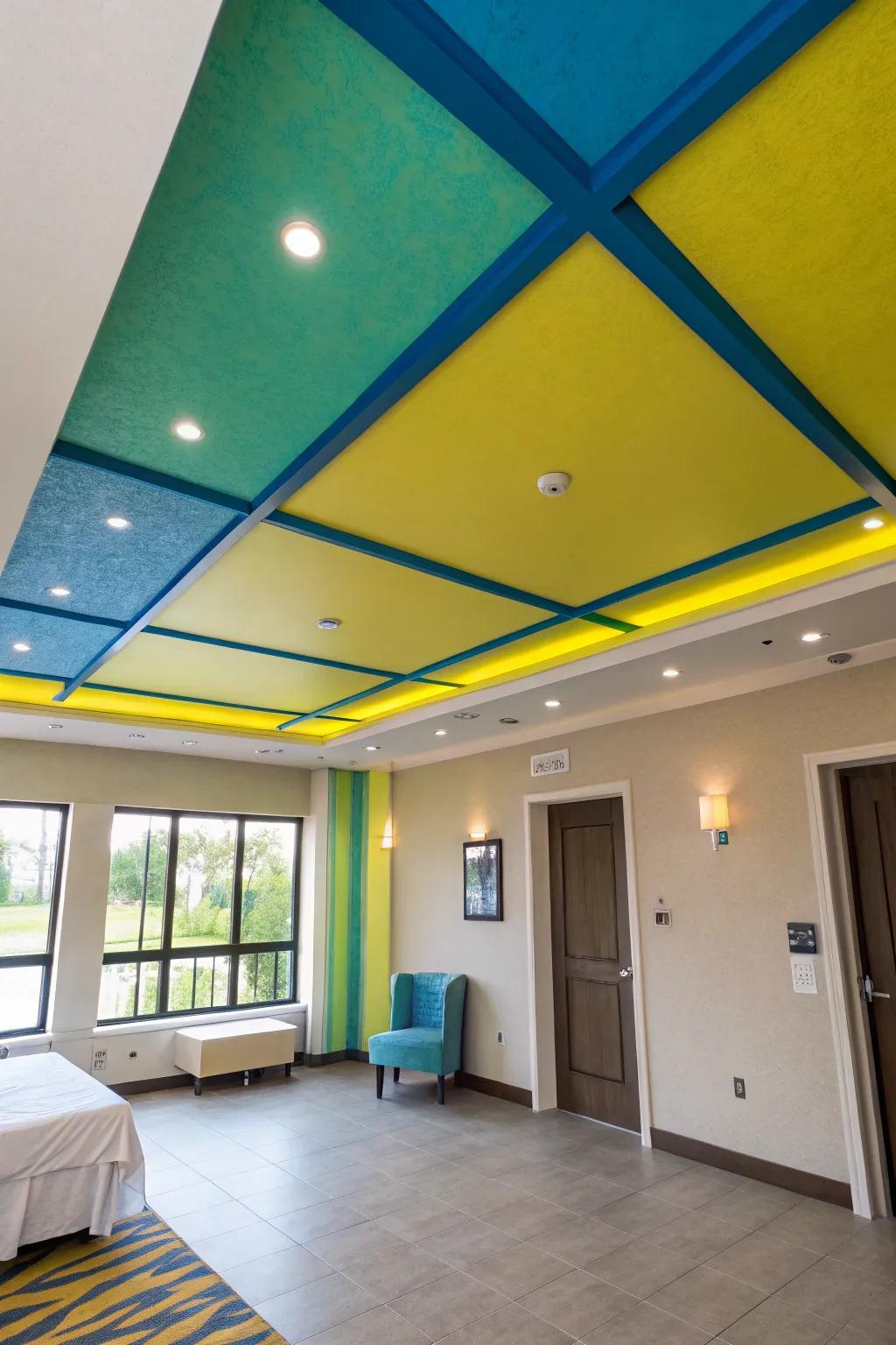 Painted accents can transform your ceiling into a vibrant focal point.