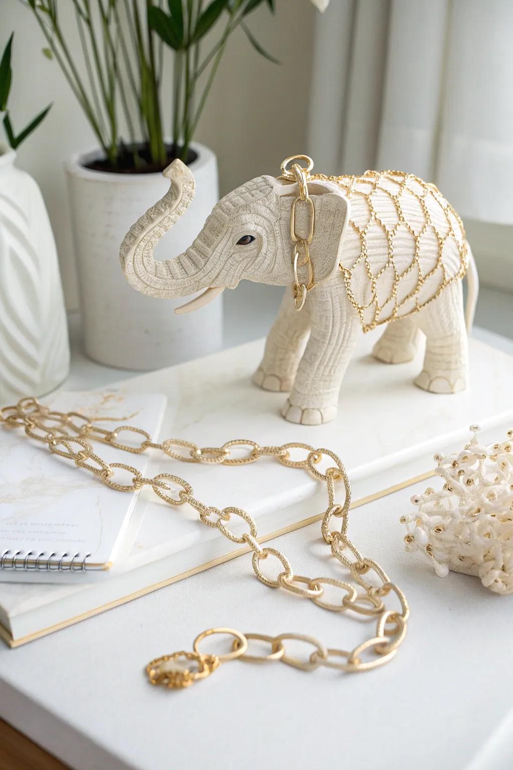 Chained Elegance: Discover the art of creating animal figures with a touch of minimalist charm.
