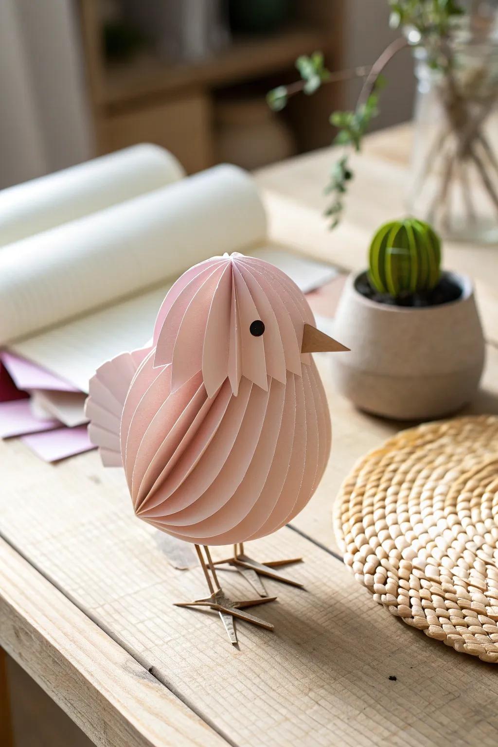 Charming Accordion Paper Chicks: A Crafty Delight in Pastel Hues