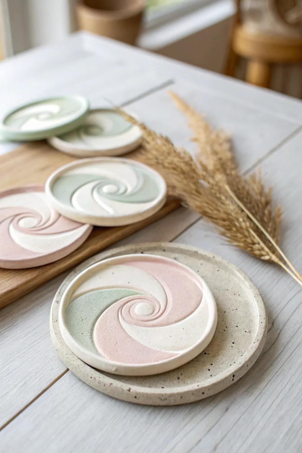 Elevate your table setting with handmade clay coasters – where simplicity meets natural beauty.
