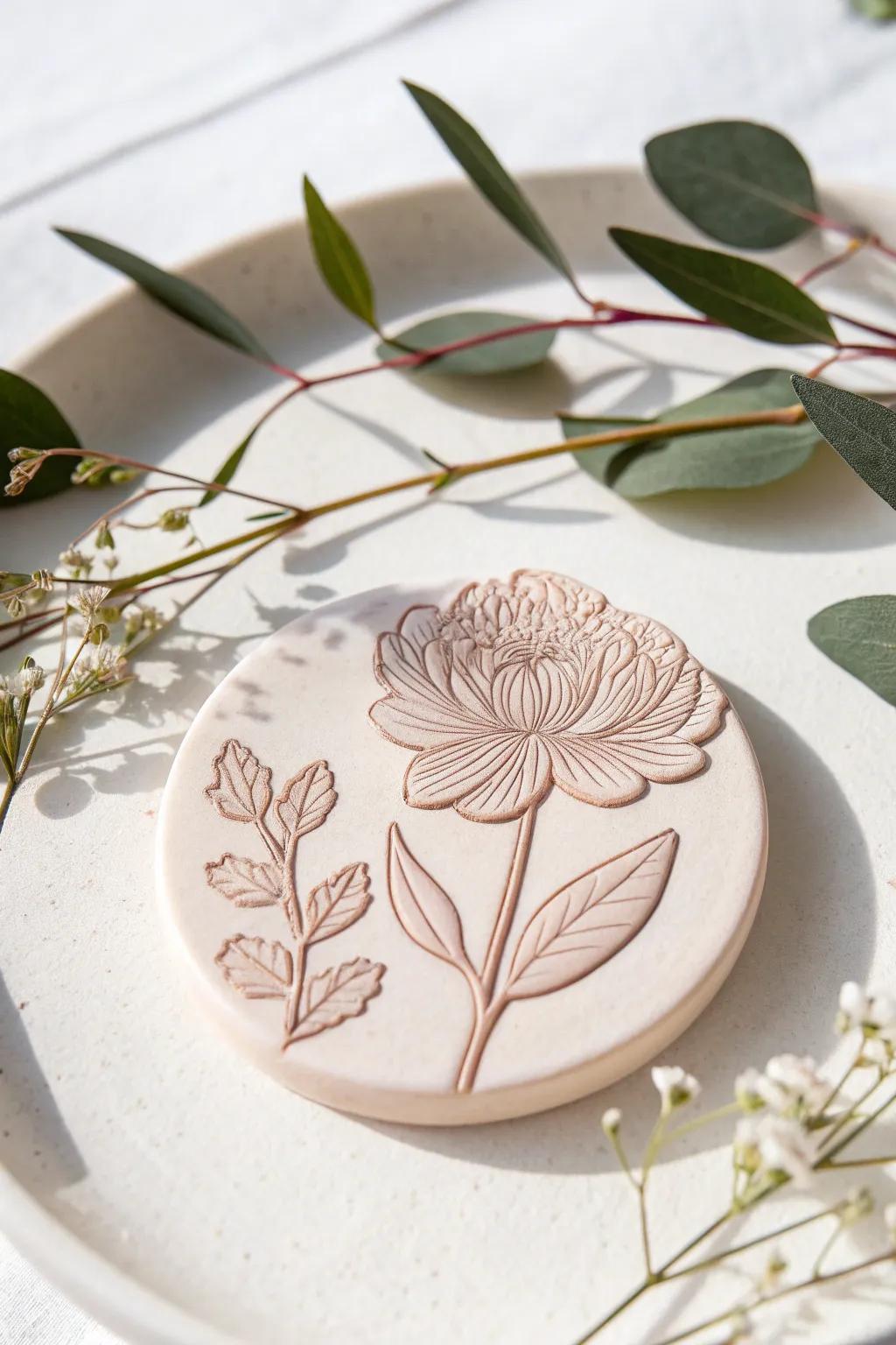 Elevate your space with the elegance of handcrafted floral clay magnets.