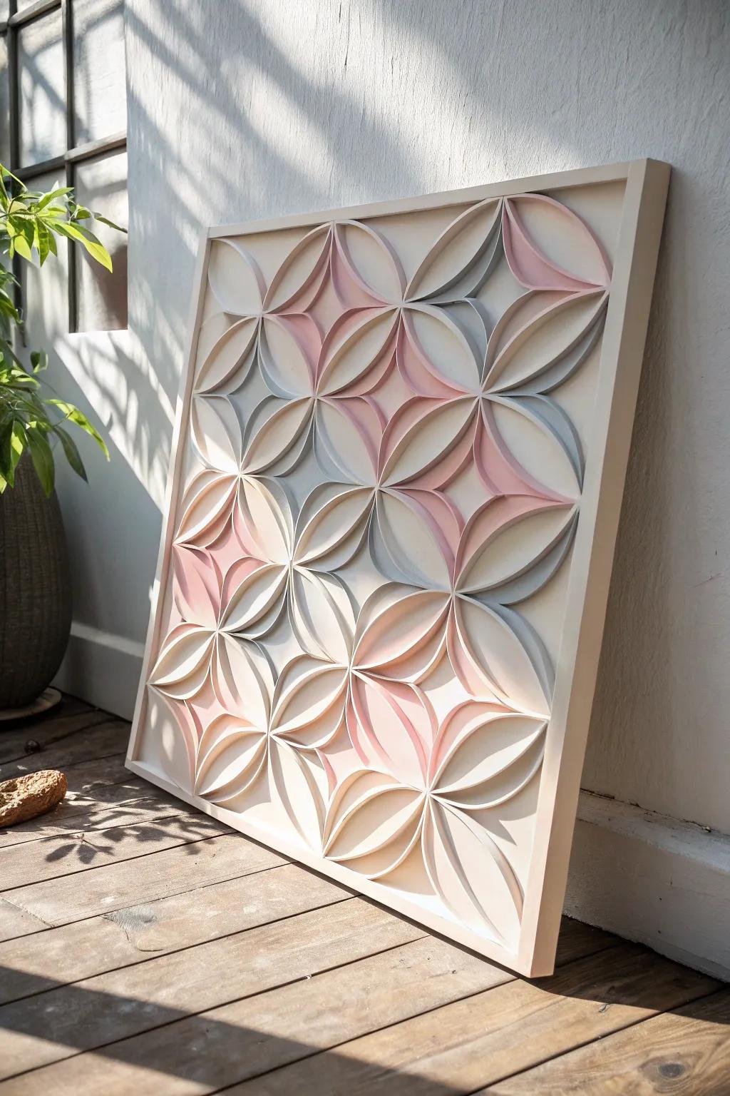 Elevate your space with minimalist geometric paper art that blends simplicity with a touch of boho elegance.