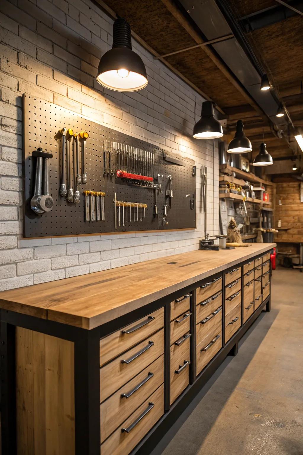 Transform your garage into a craftsman's paradise with a dream workbench setup.