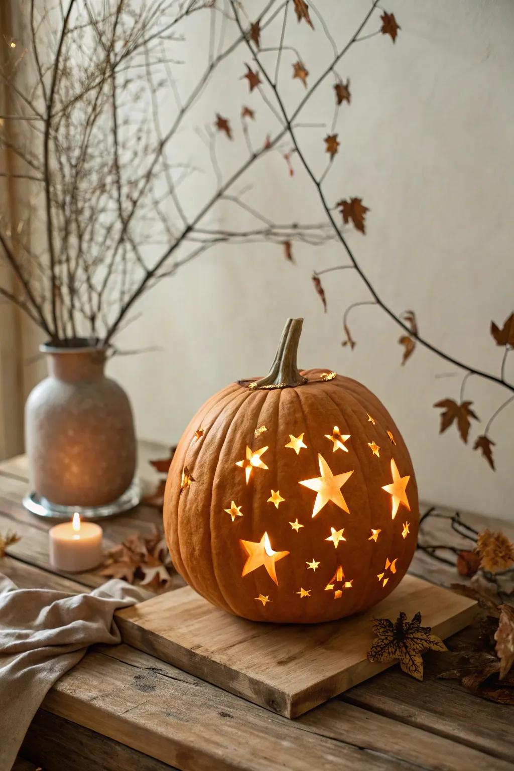 Embrace the magic of autumn nights with a country star pumpkin carving.