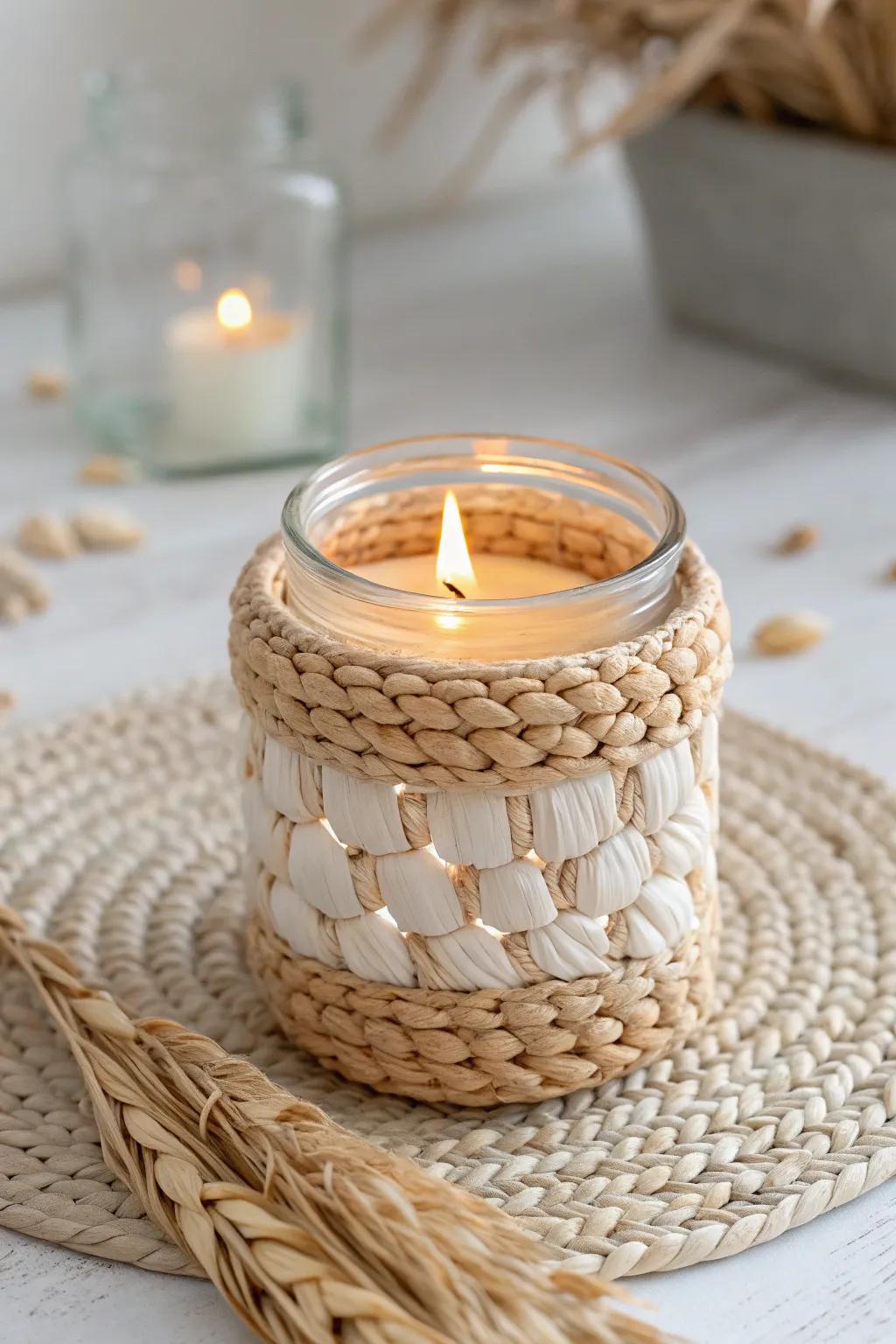 Illuminate your Thanksgiving table with the natural elegance of corn husk candle holders.