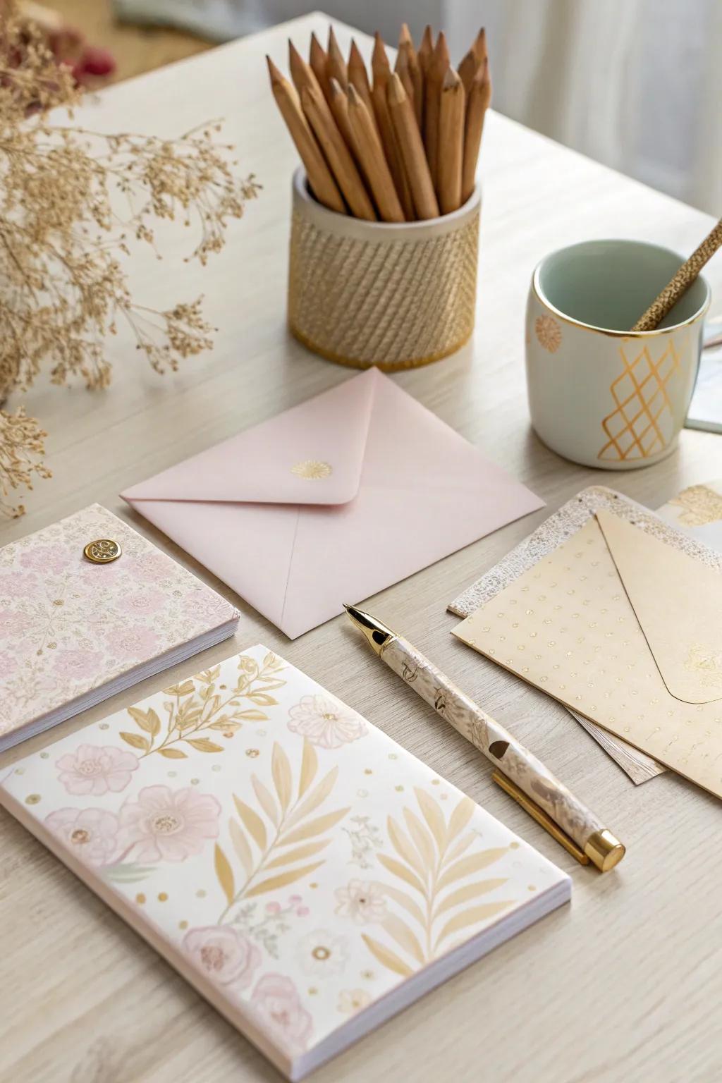 Elevate your correspondence with personalized stationery sets that blend art with functionality, perfect for thoughtful gifting.