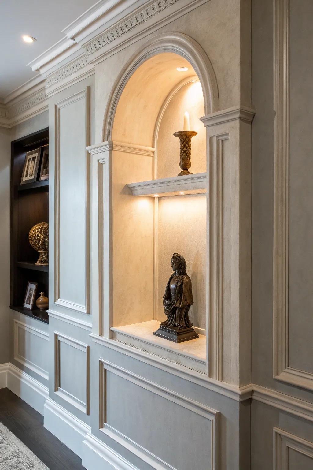 Elevate your space: showcase art with stylish wall niches.