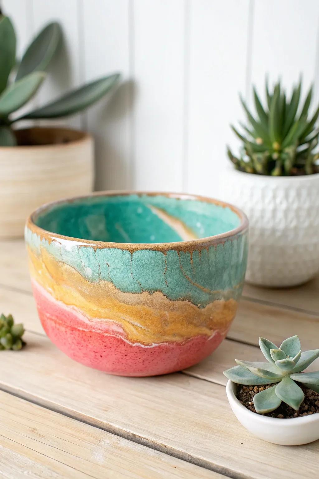 Let your creativity shine with vibrant glaze techniques, transforming simple pinch pots into stunning artisan pieces.