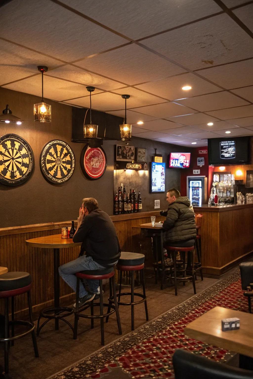 Bring the sports bar experience home with a stylish seating area.