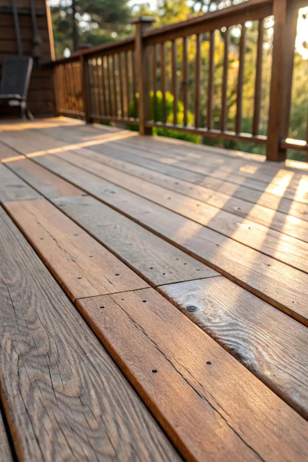 Elevate your outdoor space with the timeless charm of rustic wood tones.