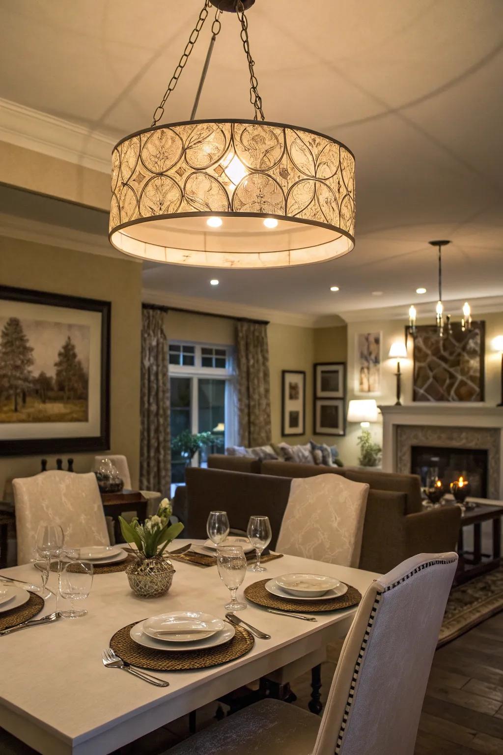 Light up your dining space with a statement fixture.