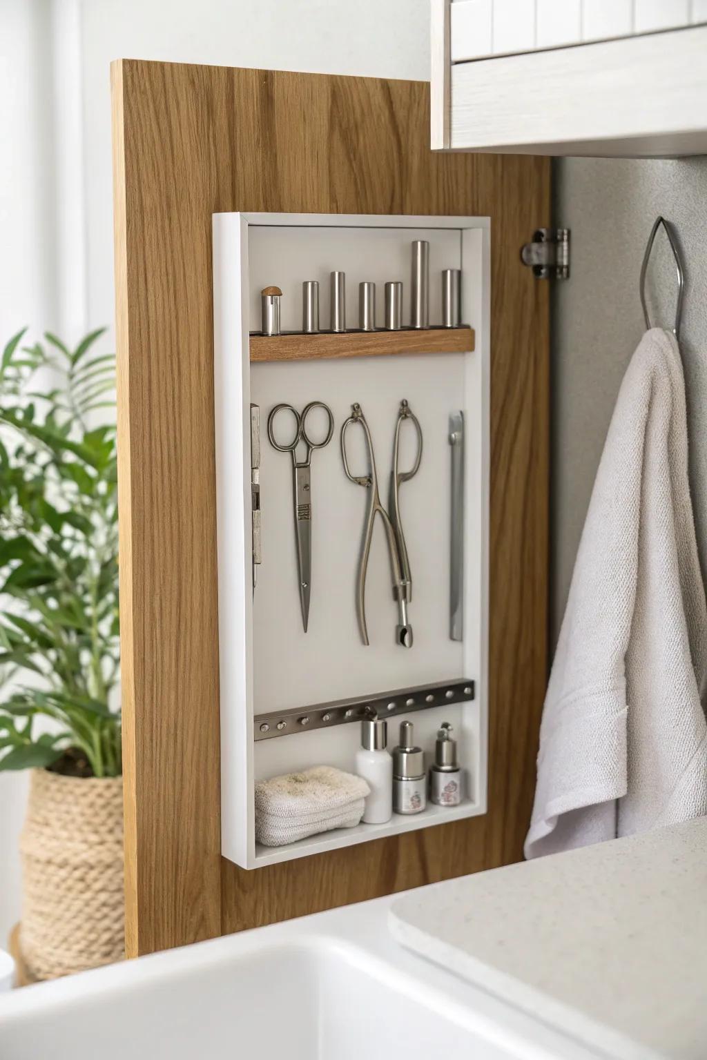 Elevate your bathroom organization with a touch of magnetic magic—where simplicity meets style.