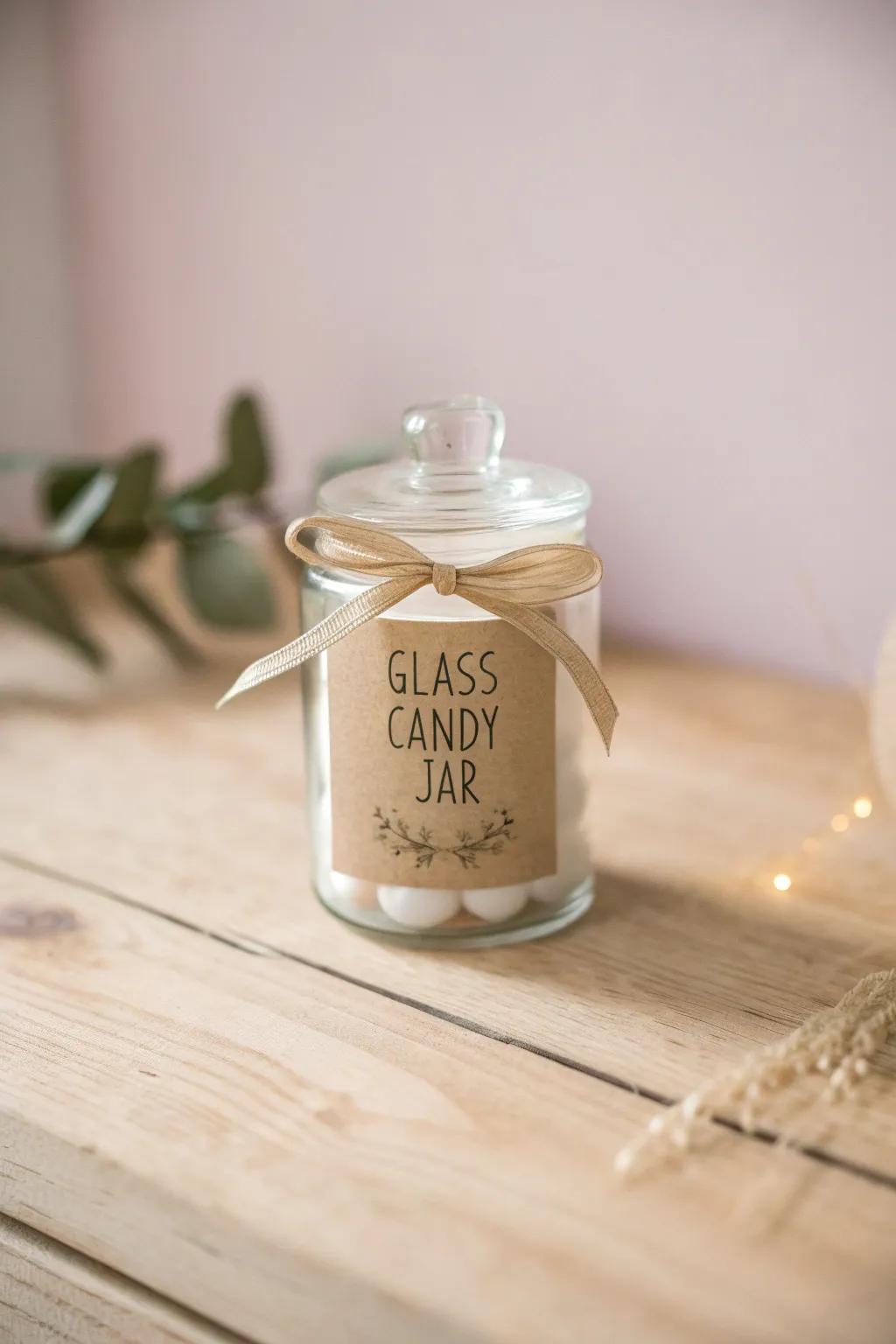 Elevate your candy jars with a touch of personalized elegance. Perfect for heartfelt party favors!
