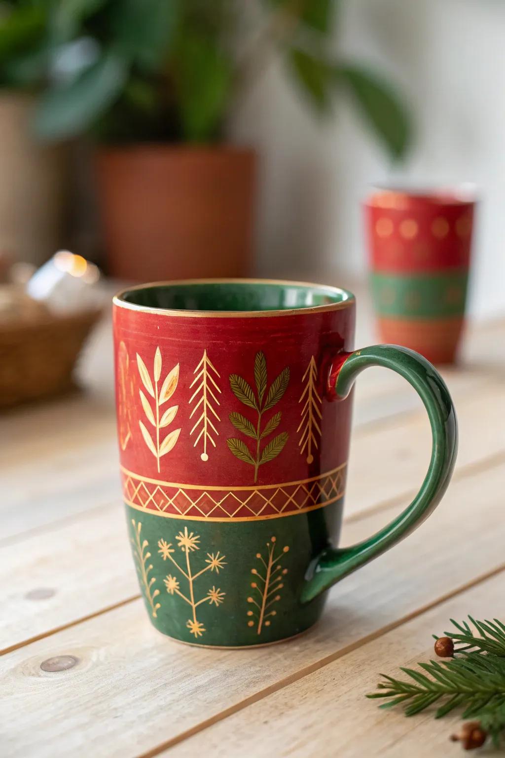 Sip in style this holiday season with a handcrafted mug dressed in festive cheer!
