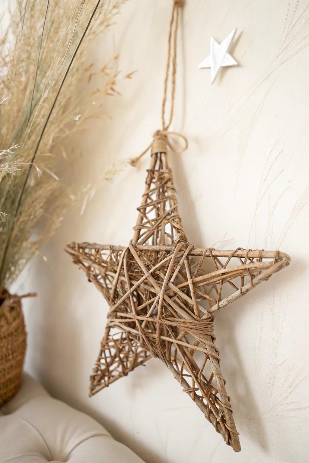 Embrace the magic of nature with this charming DIY twig star, a perfect blend of rustic elegance and minimalist style.