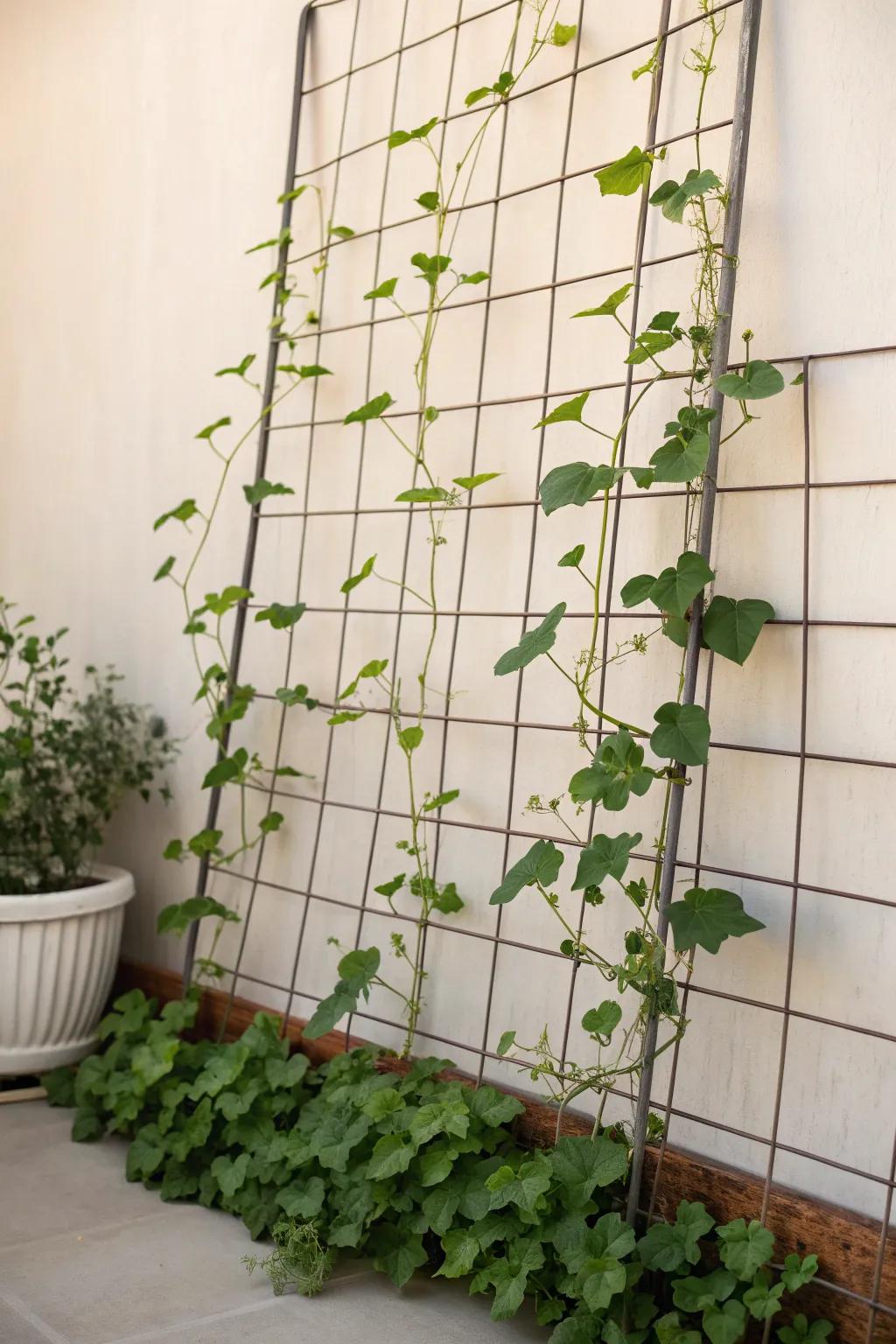 Elevate your garden with a chic metal wire mesh trellis—where strength meets elegance.