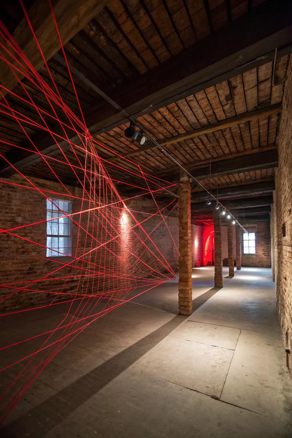Step into the challenge: Navigate the artistry of a homemade laser maze.