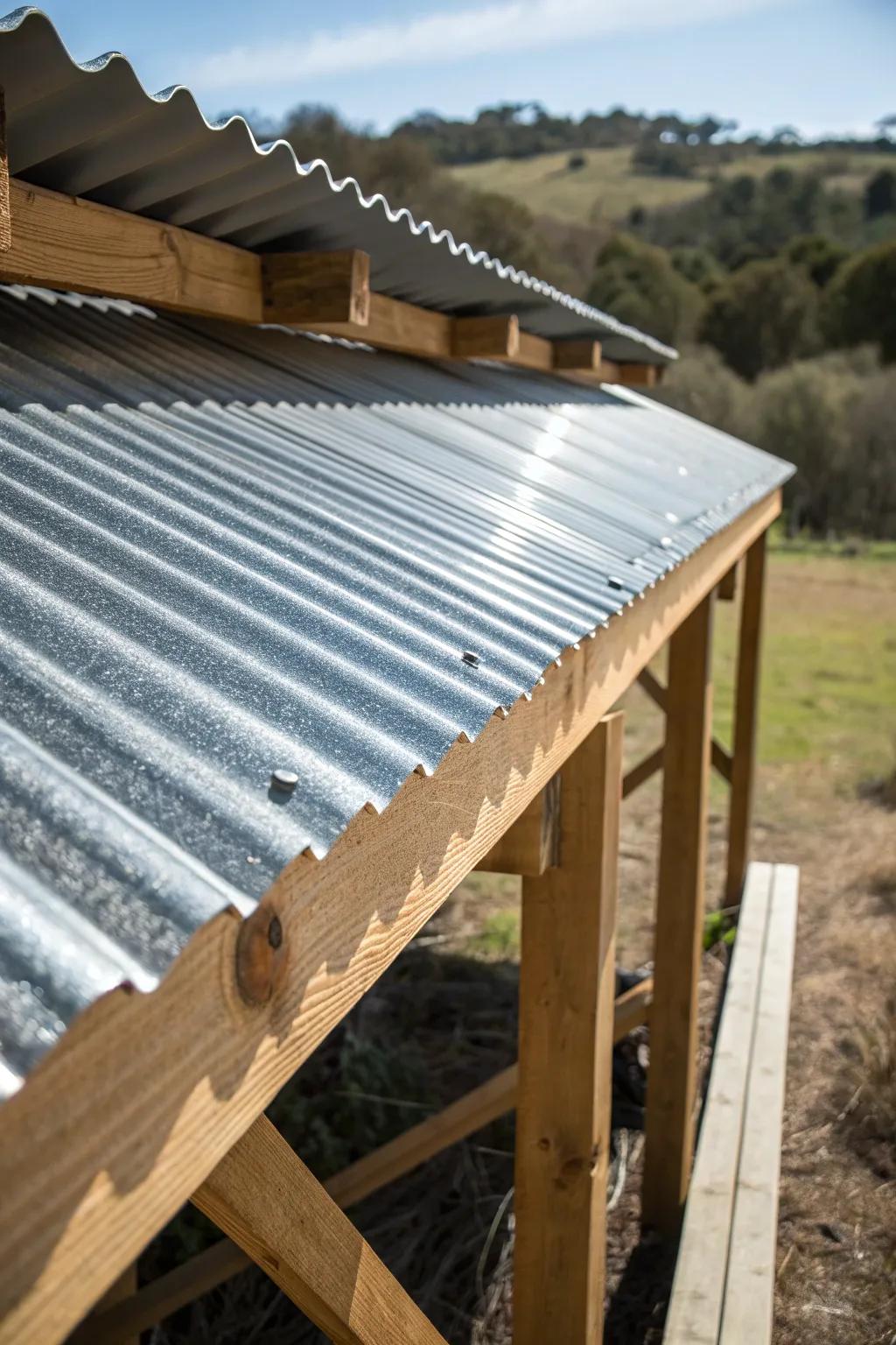 Craft your perfect horse shelter with durable, recycled corrugated metal roofing.