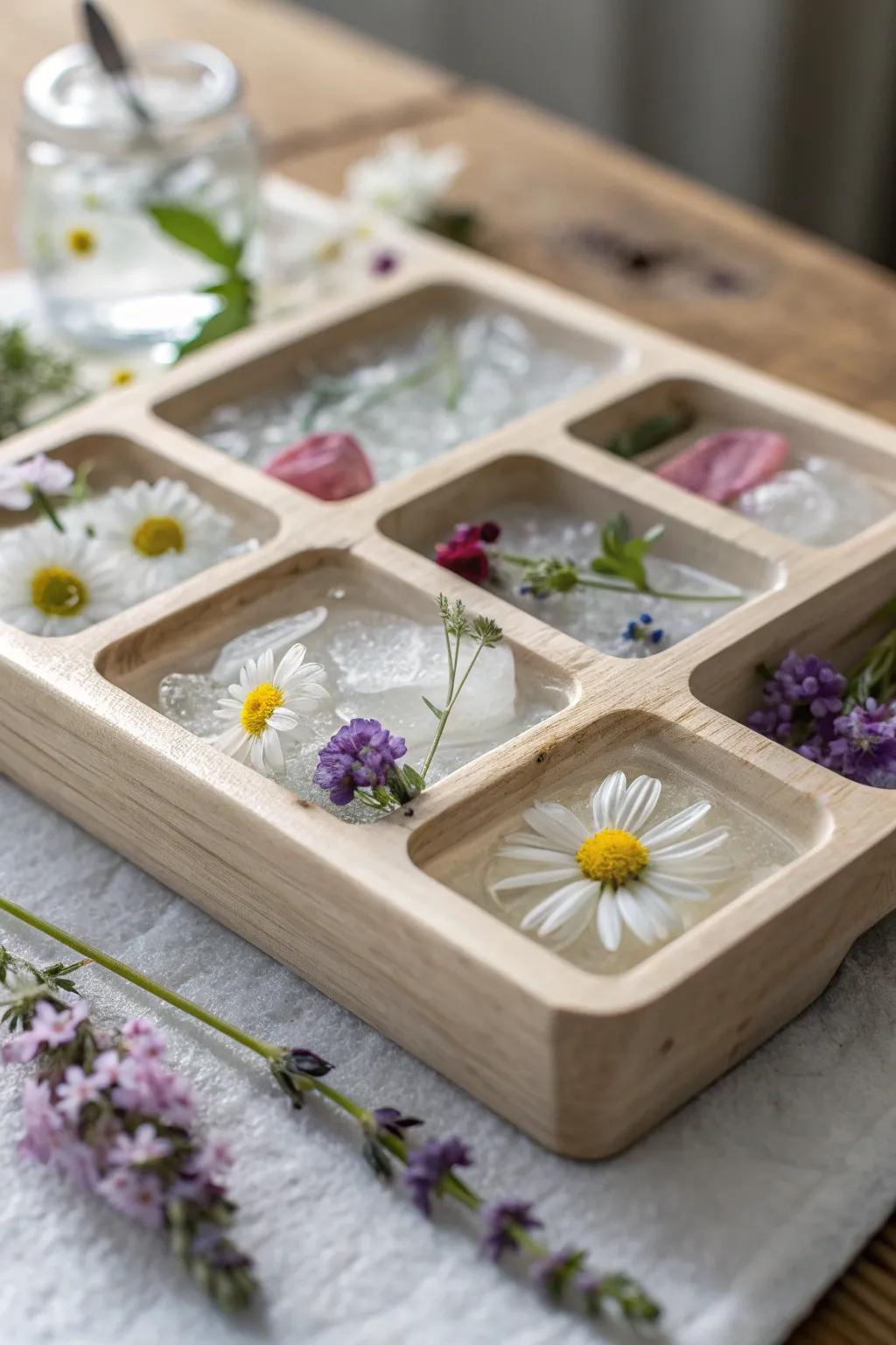 Elevate your summer gatherings with stunning floral ice cubes—where simplicity meets natural beauty.