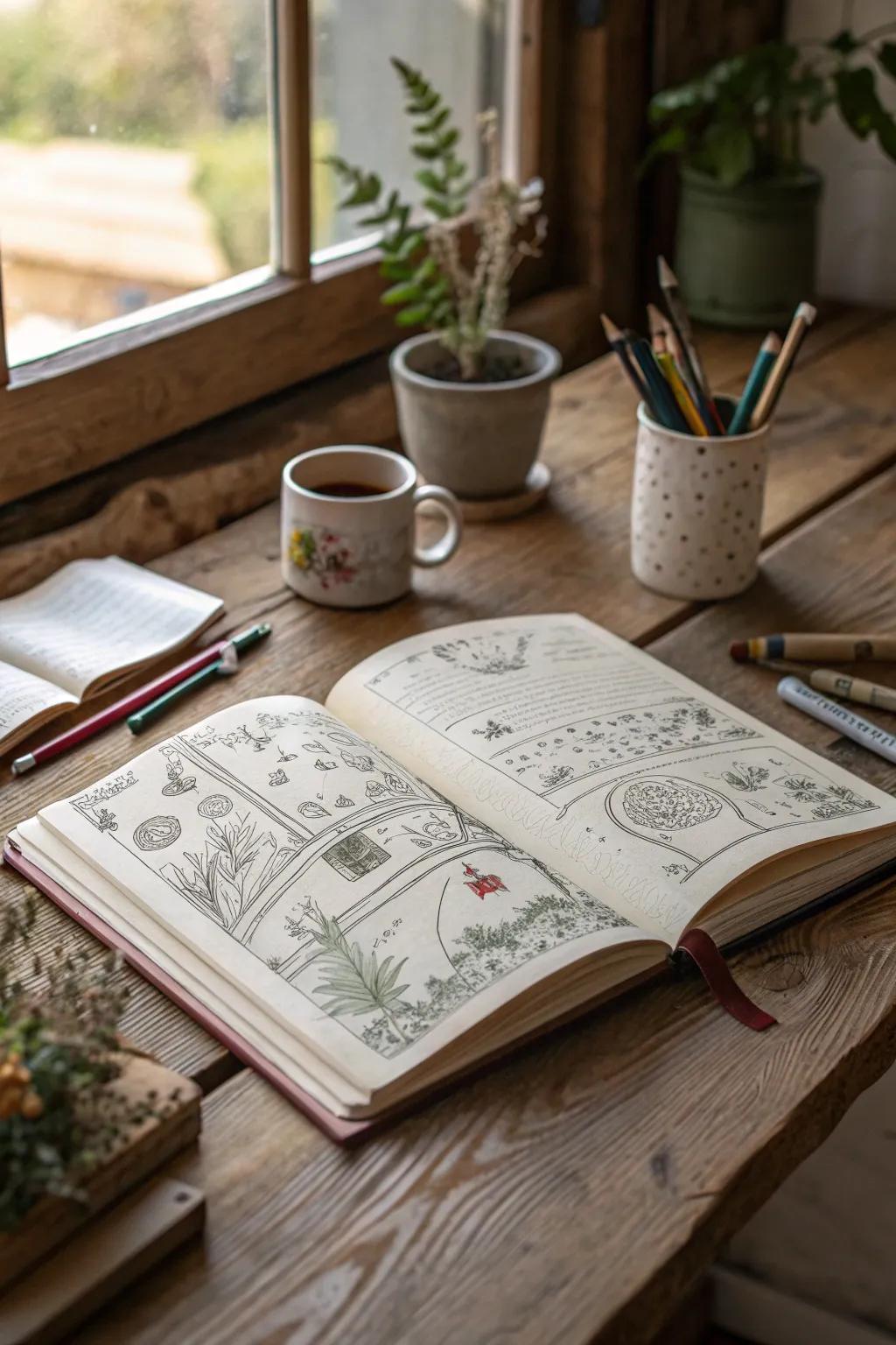 Dive into the art of storytelling through your sketchbook. Let each page be a journey. ✨📖