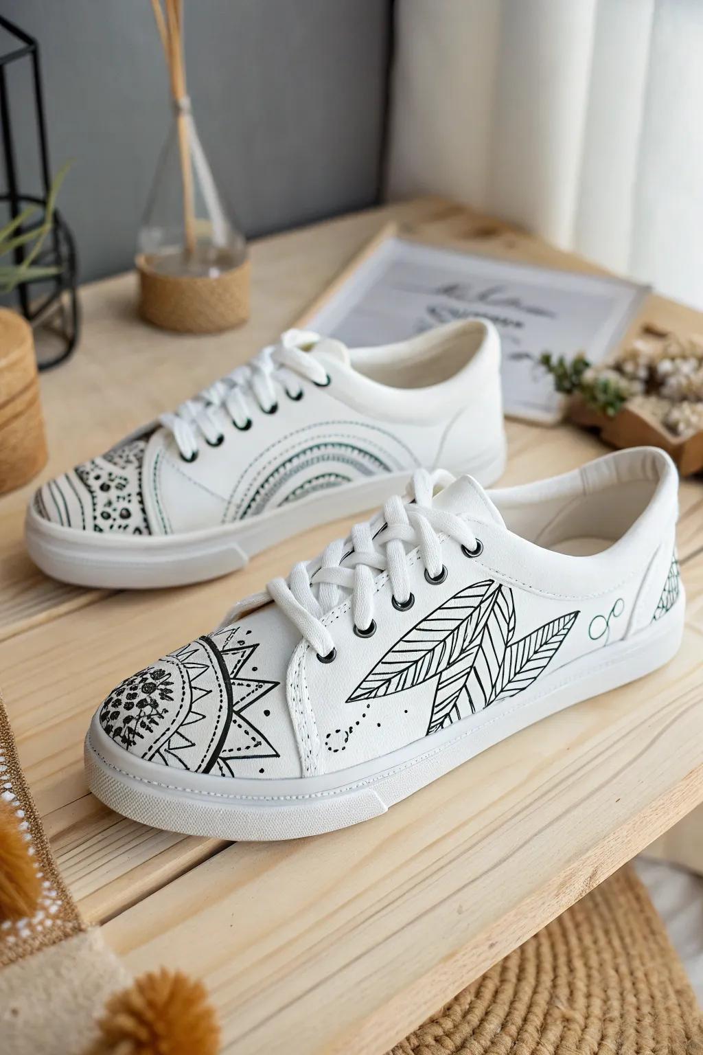 Step into timeless elegance with these minimalist black and white art shoes. Perfect for those who love simplicity with a modern twist.