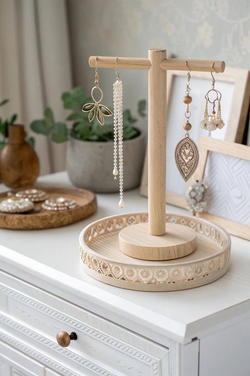 Elevate your earring organization with minimalist elegance.