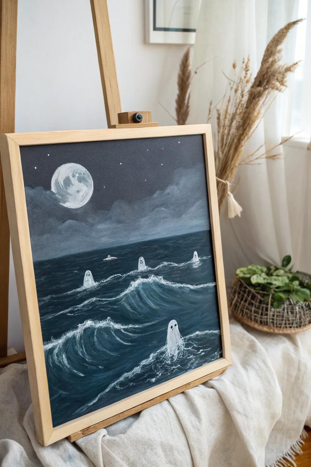 Dive into the mysterious allure of the ocean with this minimalist masterpiece.