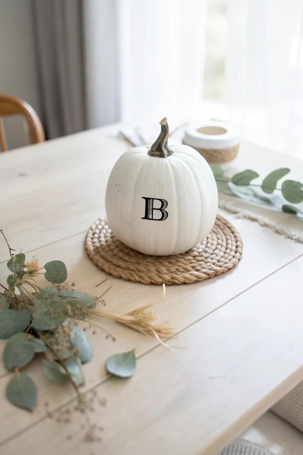 Add a touch of elegance and personal flair to your autumn decor with a beautifully monogrammed pumpkin.