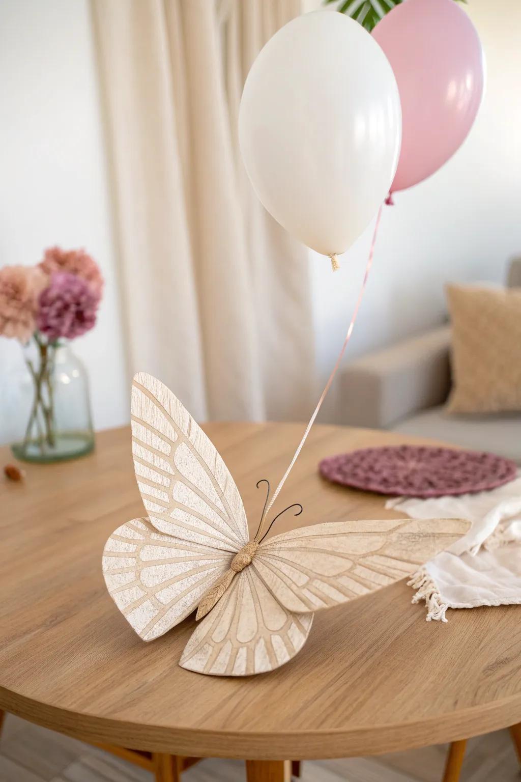 Watch the magic of static electricity bring these minimalist paper butterflies to life with just a balloon!