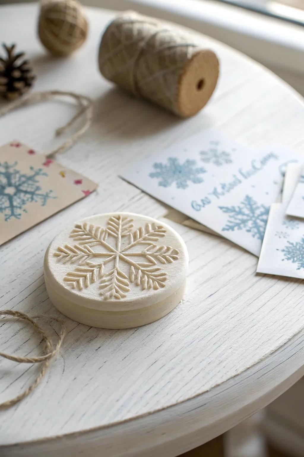 Capture the magic of winter with handmade snowflake stamps—perfect for adding a personal touch to your holiday creations.