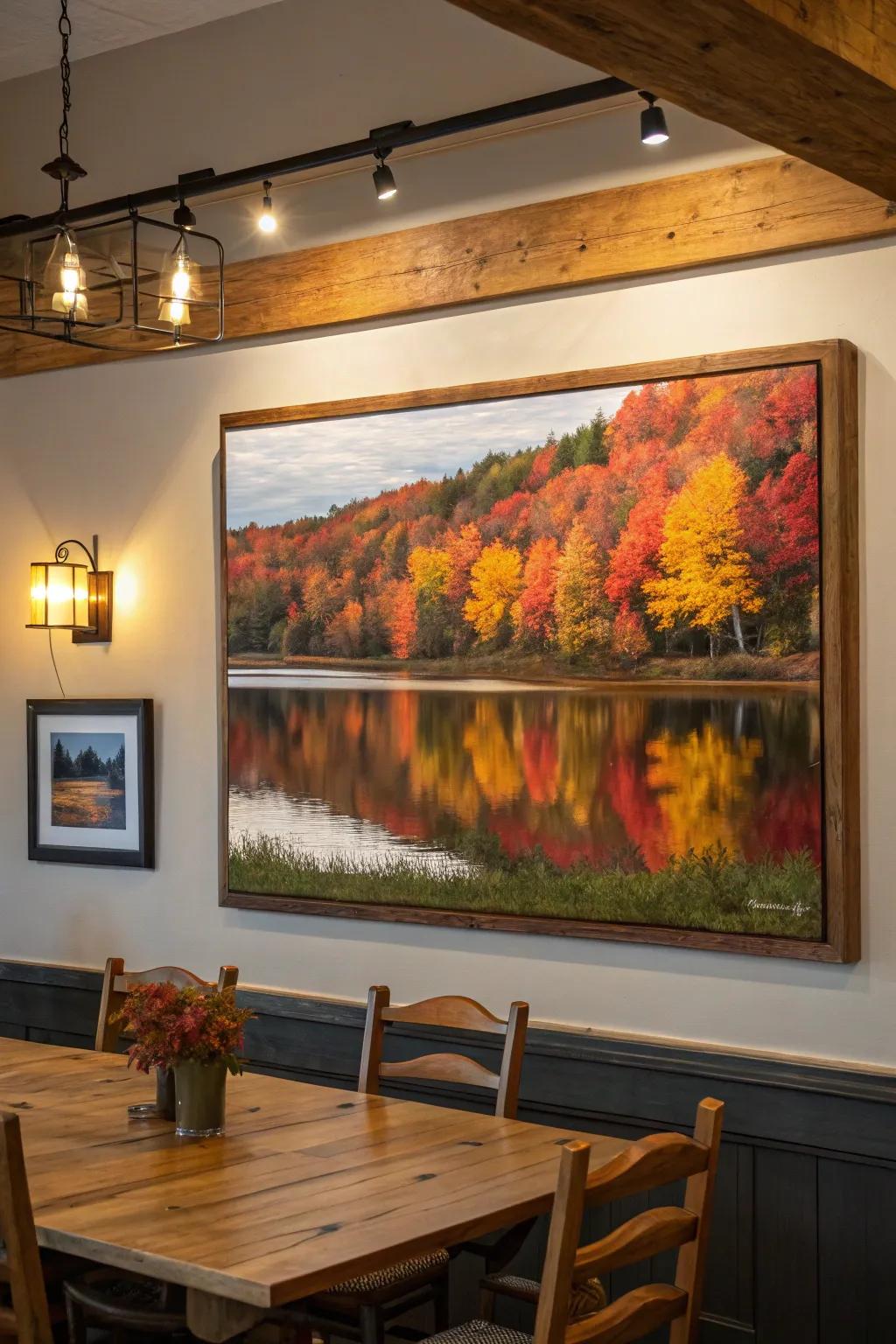 Lakes reflecting fall colors evoke a sense of serenity.