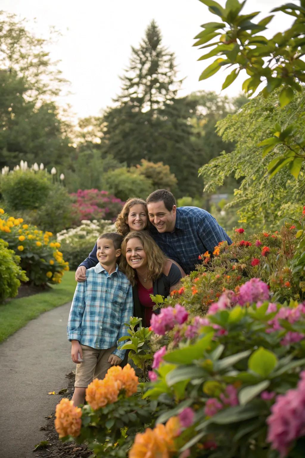 Celebrate the seasons with a garden backdrop.