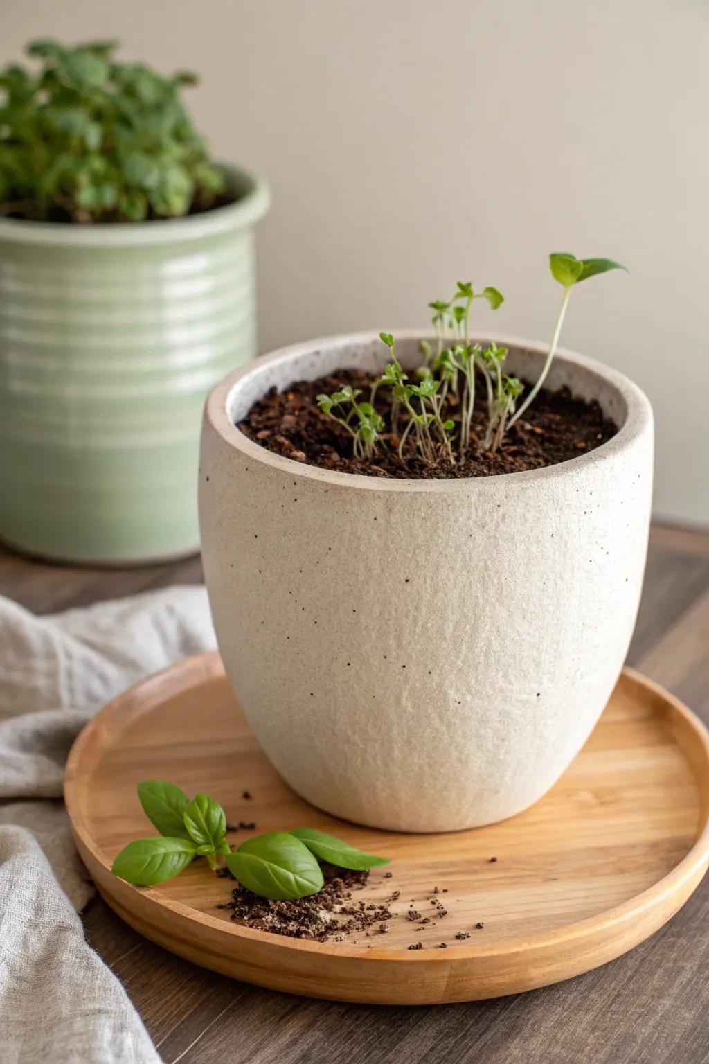 Nurture your space with the simplicity and charm of an indoor herb garden. 🌿