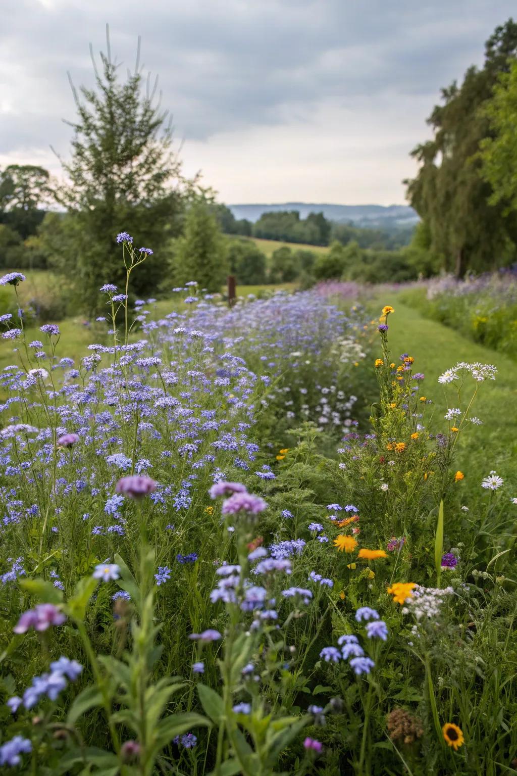 Naturalistic settings let forget-me-nots shine in their wild beauty.