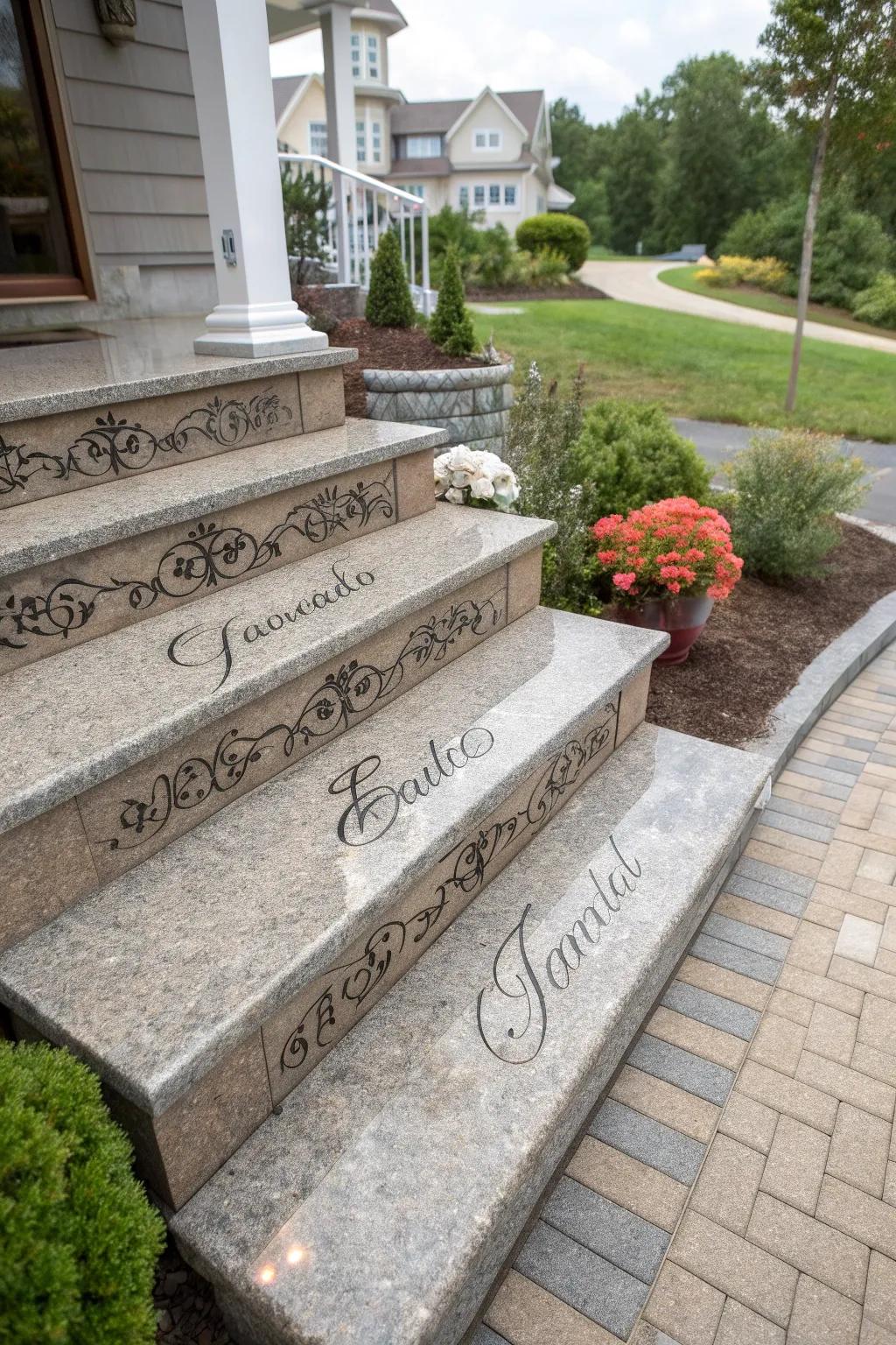 Engrave your steps for a personal touch.