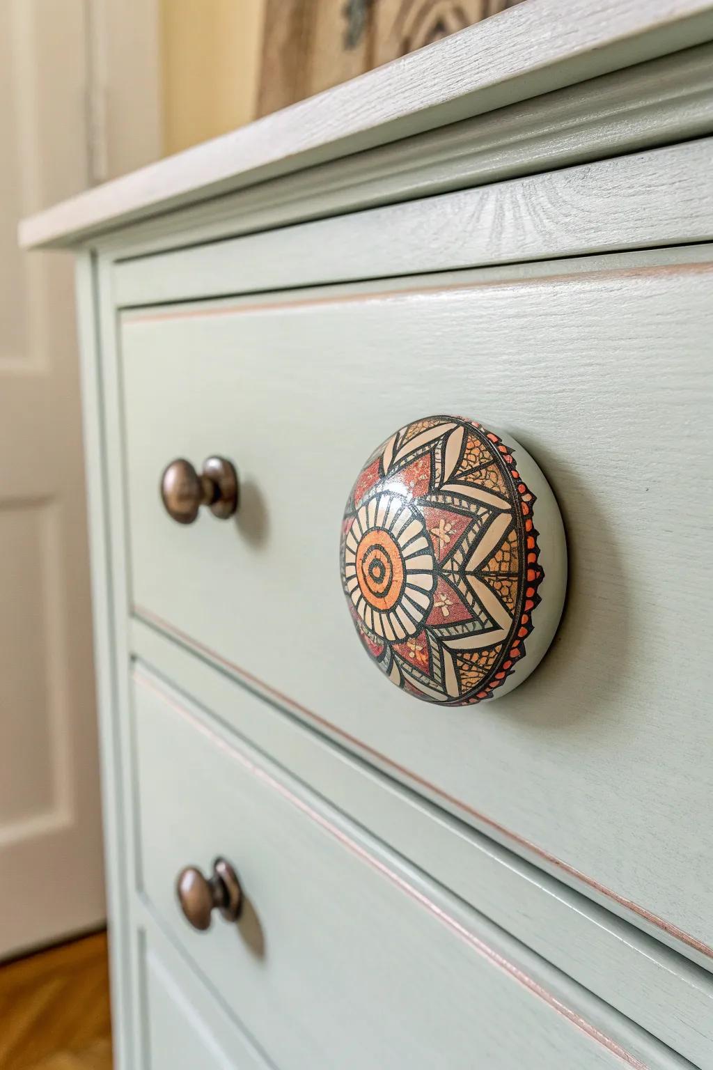 Elevate your dresser's style with unique hardware that tells a story.