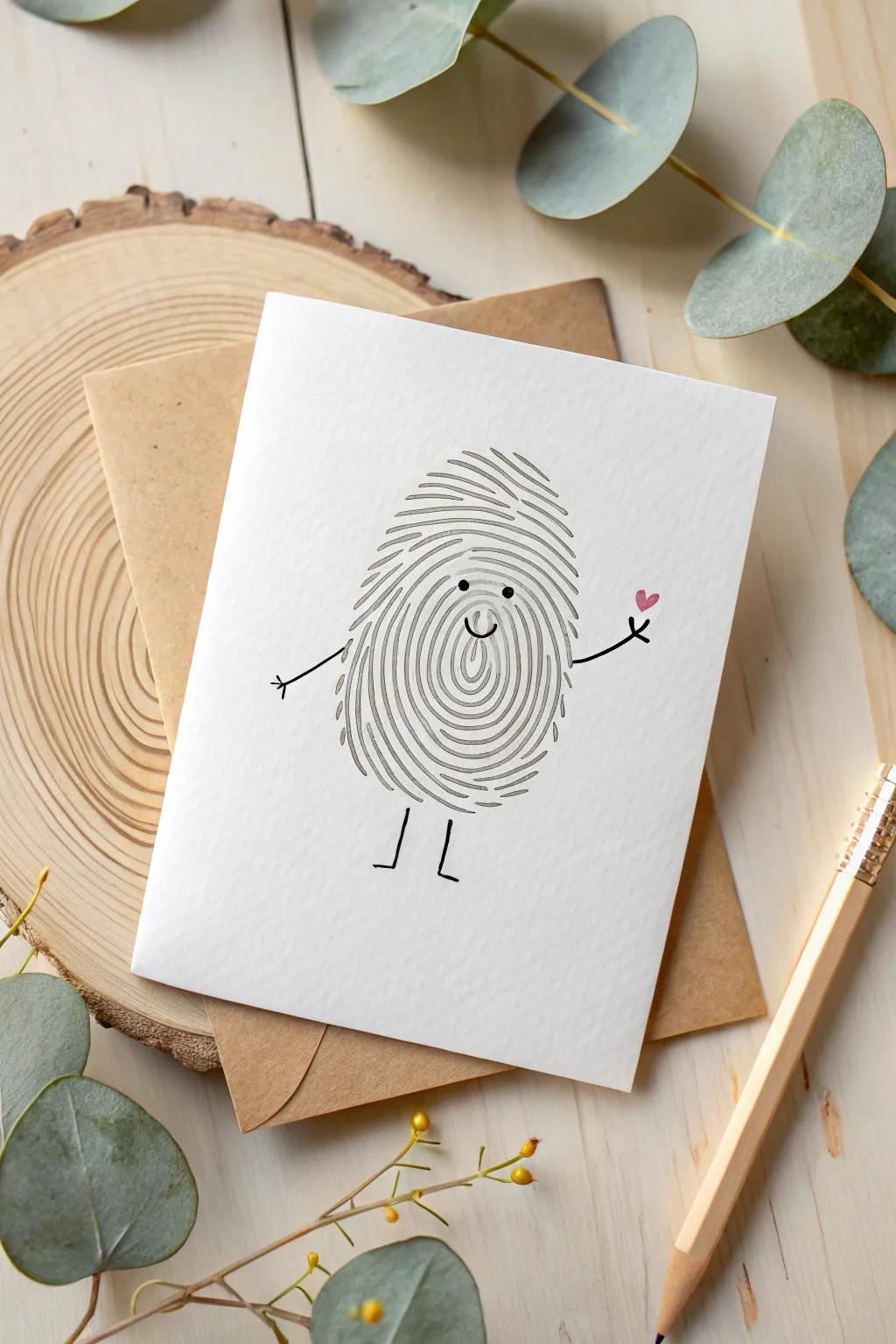Leave a personal touch with charming fingerprint characters on your get well card.