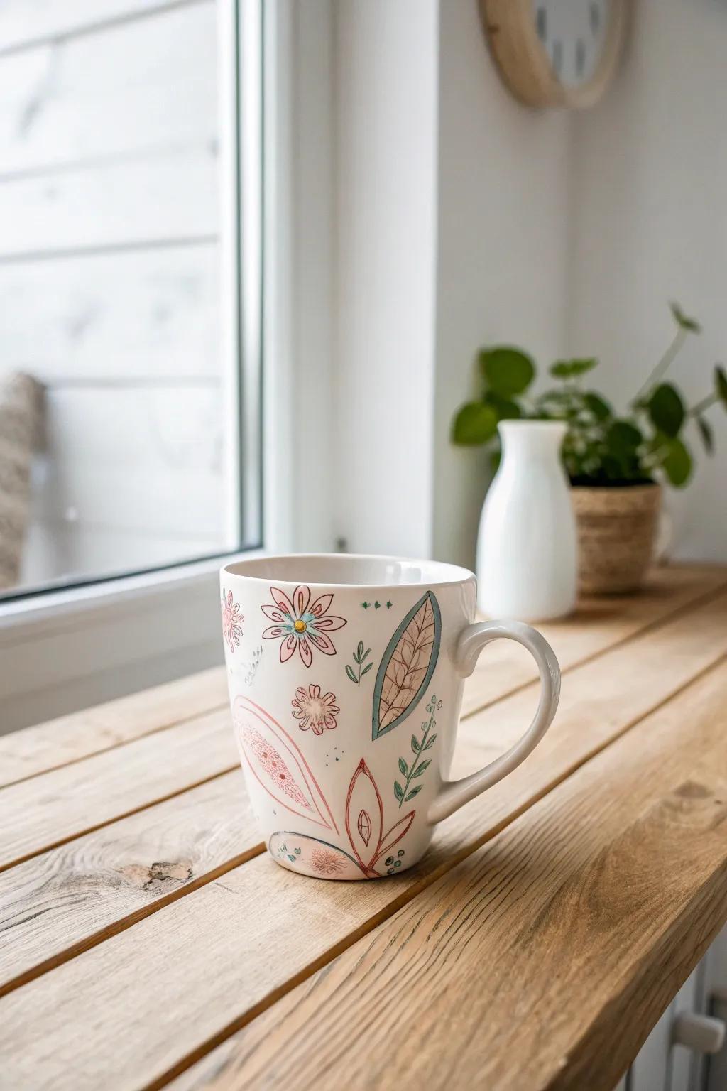 Sip in style with a beautifully hand-painted mug, a perfect blend of artistry and functionality.