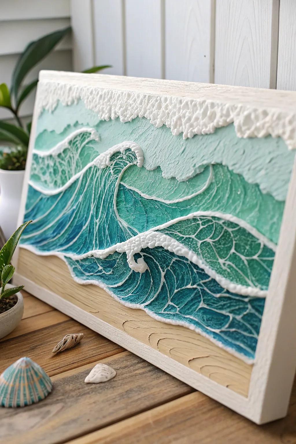 Dive into tranquility with ocean-inspired glue gun art. 🌊 #MinimalistArt #BohoChic