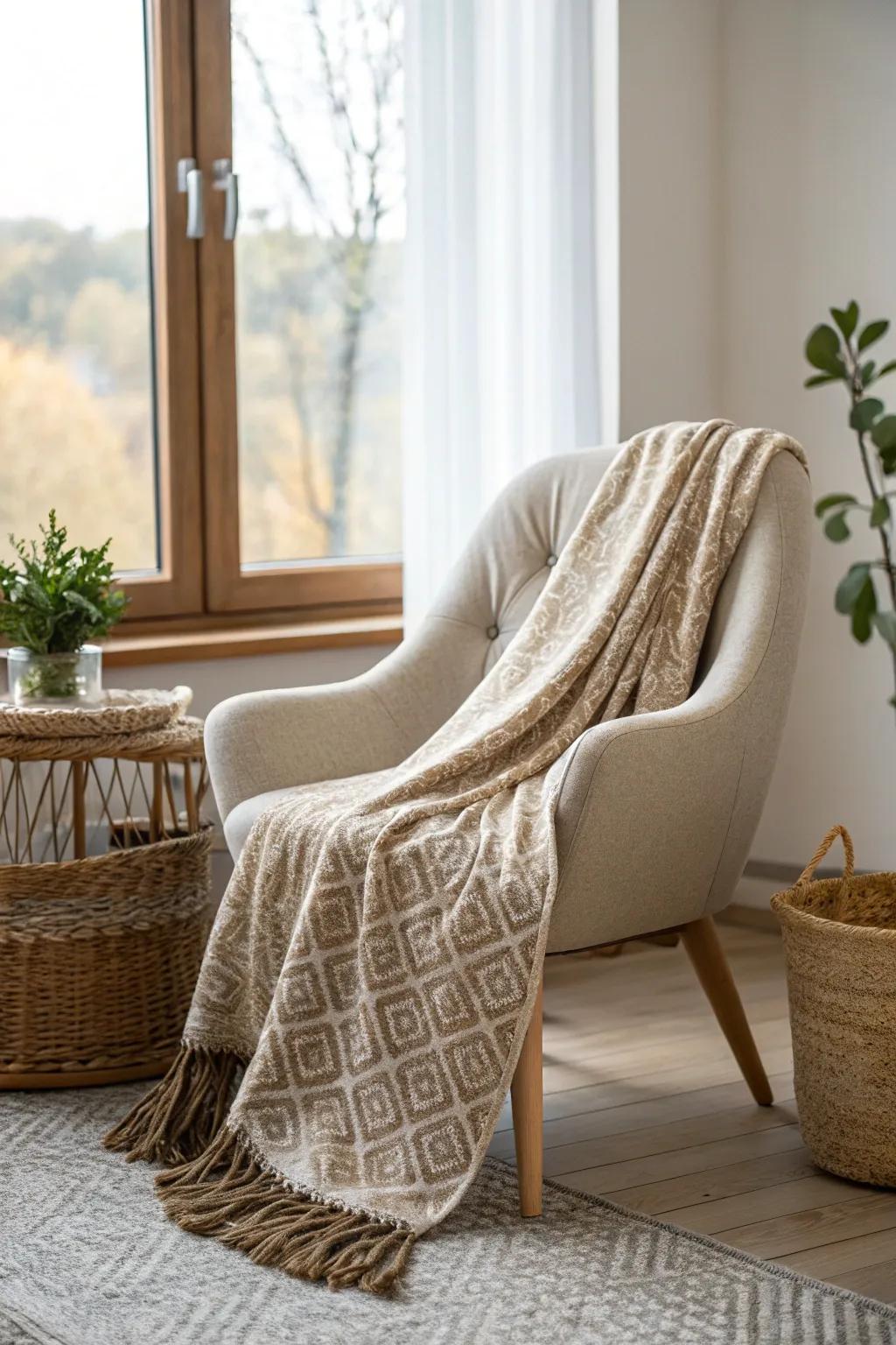 Embrace warmth and style with a cozy throw blanket for those perfect, snug moments.
