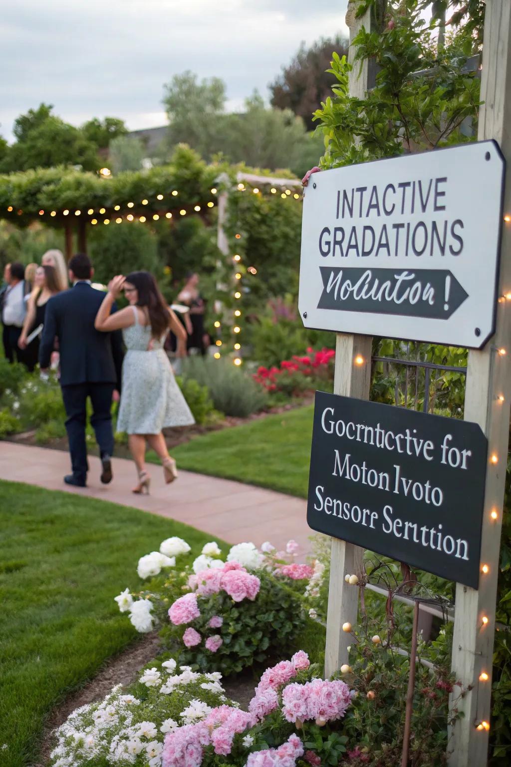Surprise guests with interactive motion sensor signs.