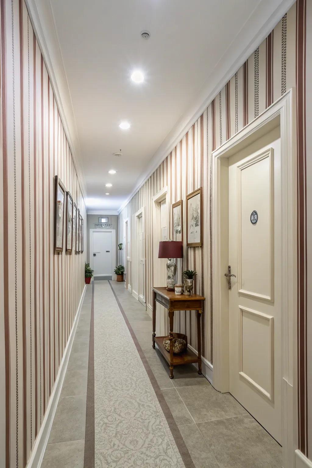 Patterned walls can bring playfulness and style to your hallway.