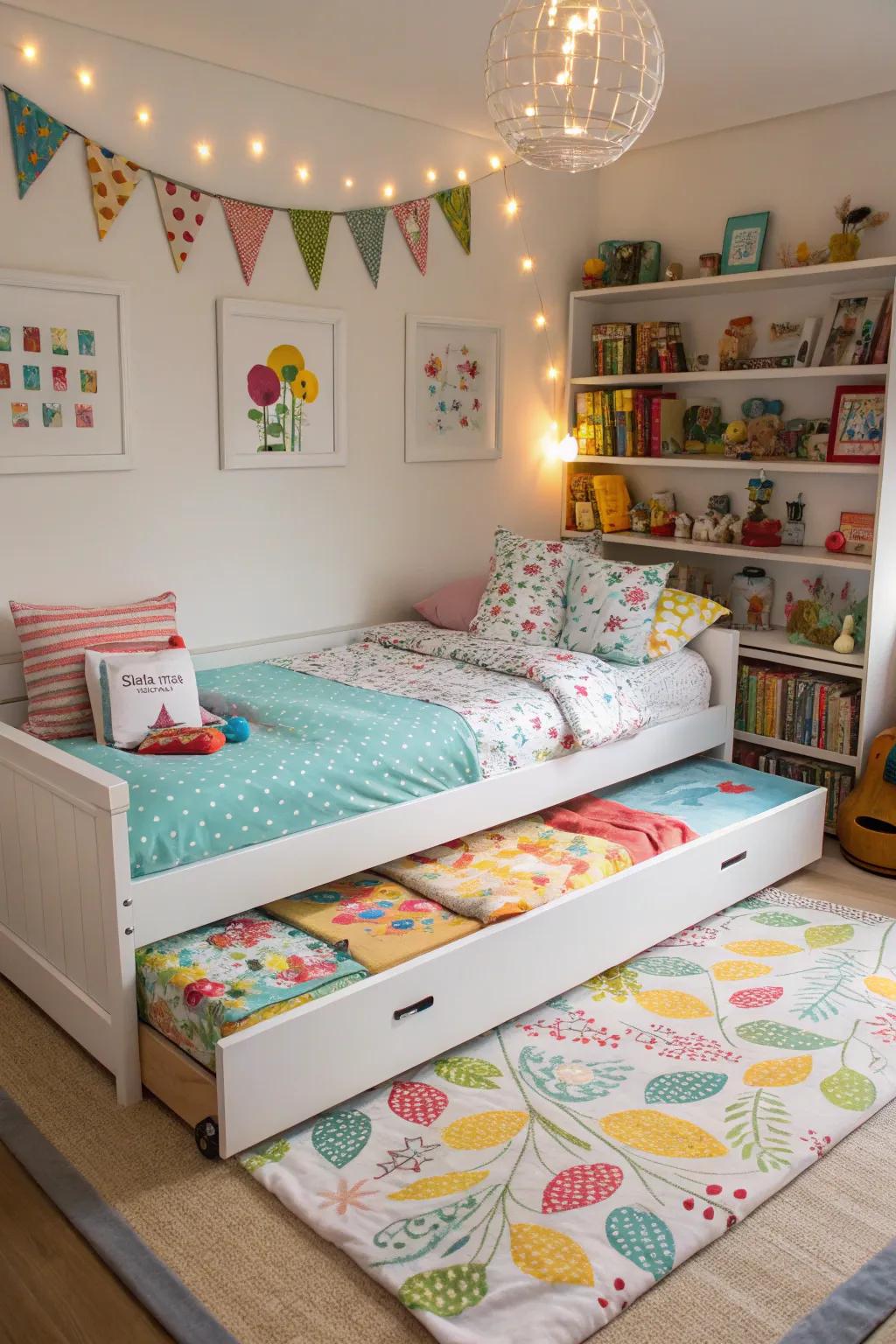 Trundle bed ideal for children's rooms
