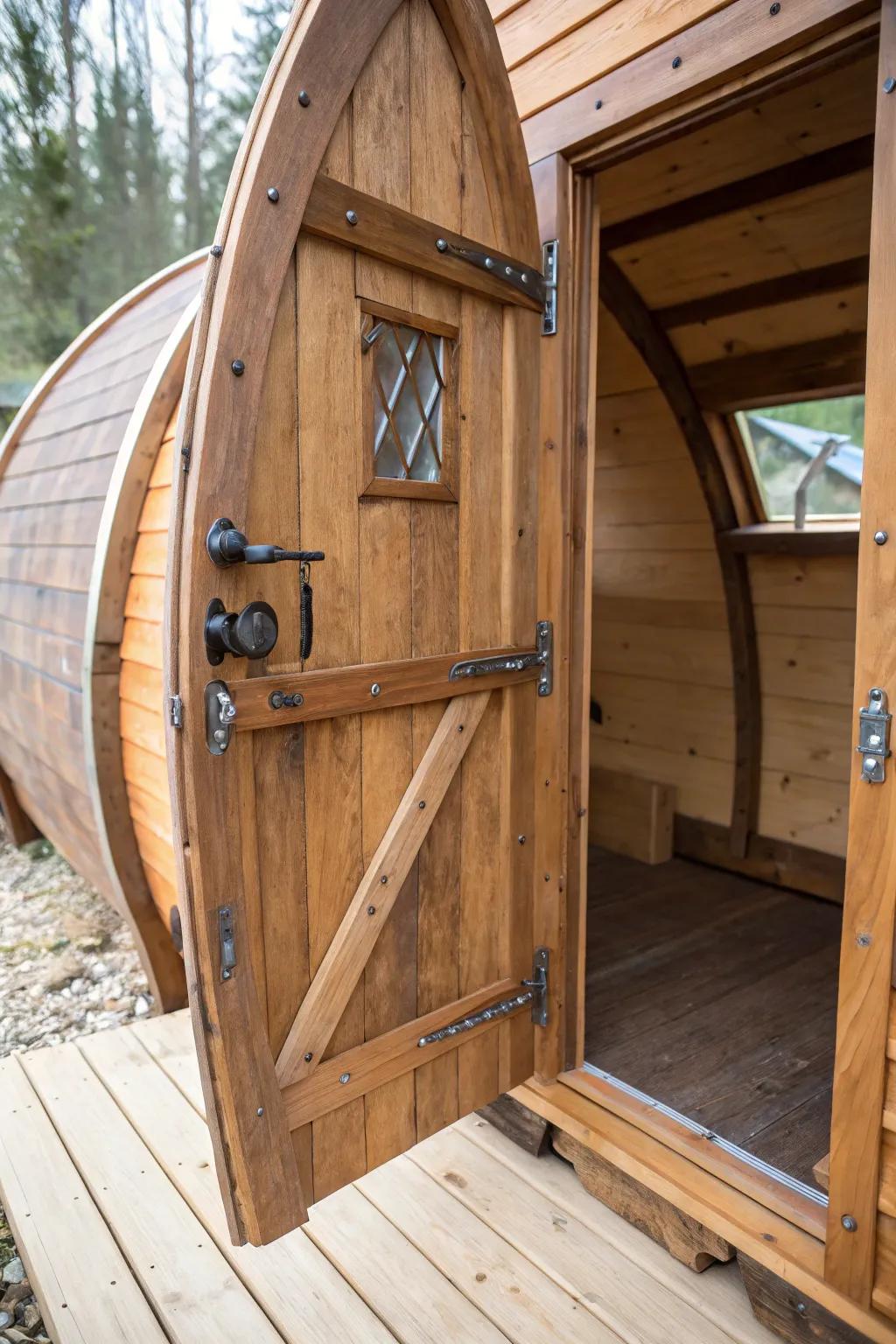 Elegantly designed coop doors: where craftsmanship meets convenience.