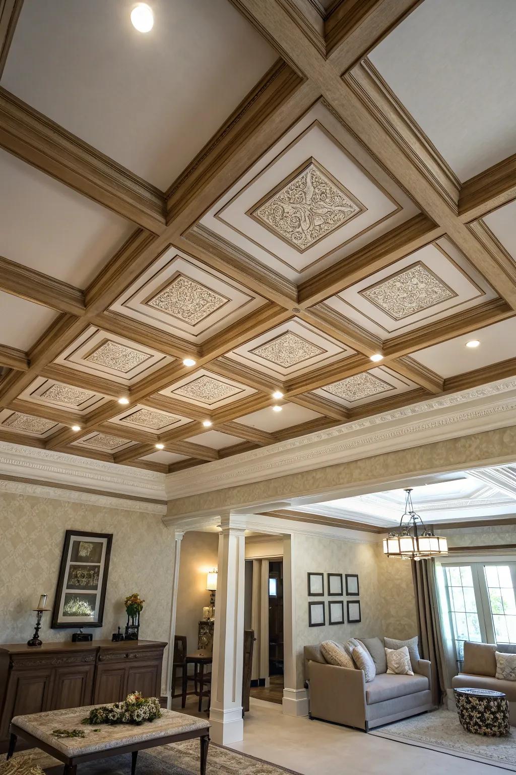 Room with a creatively transformed ceiling.