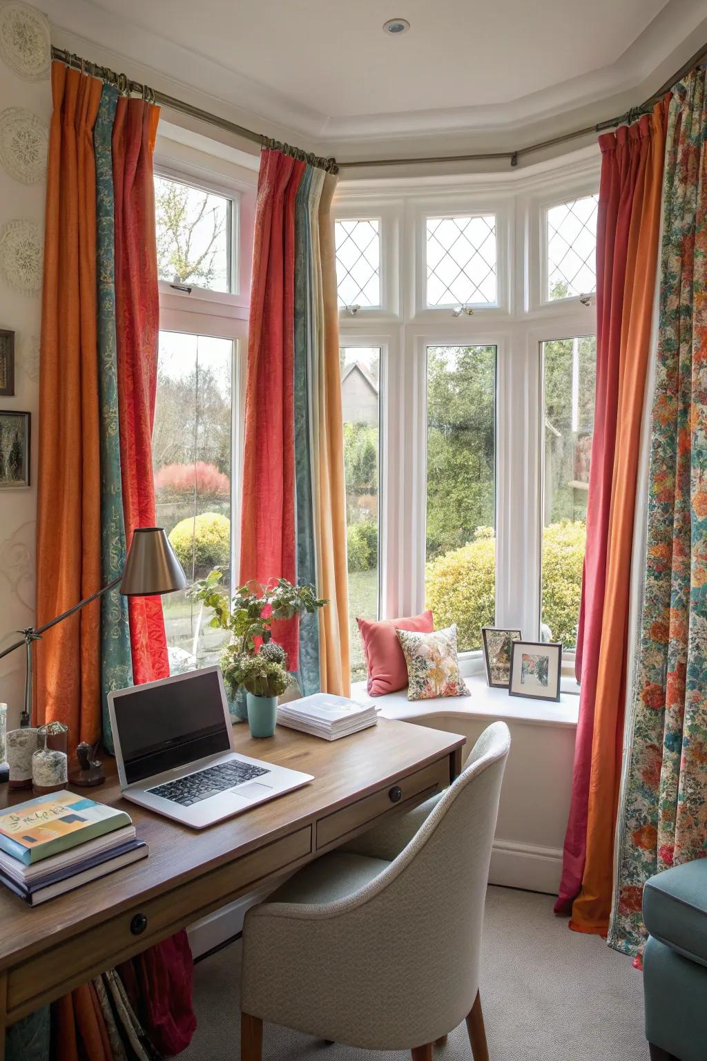 Bold curtains can create an eye-catching focal point.