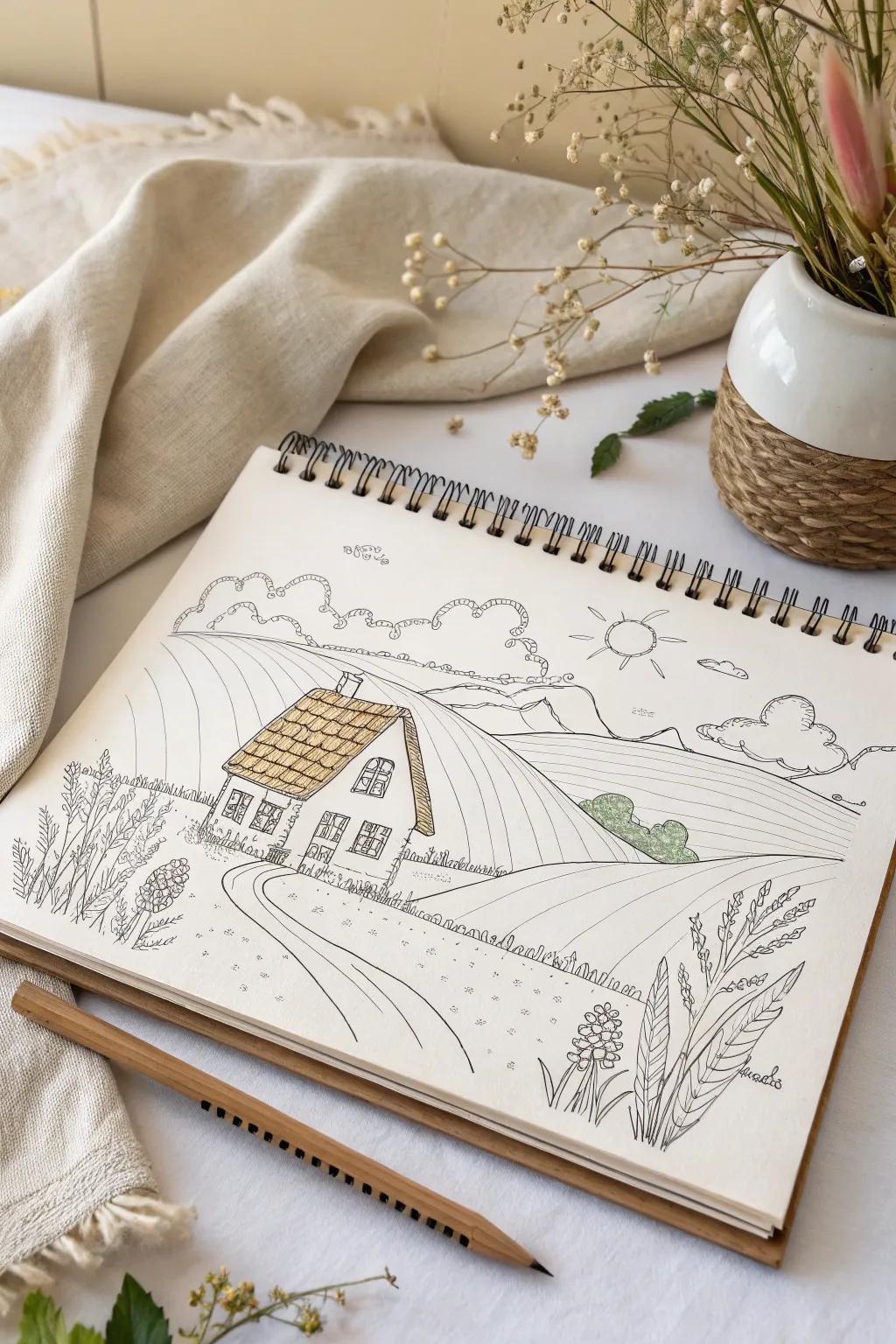 Let your imagination wander with this charming landscape. Perfect for little dreamers!