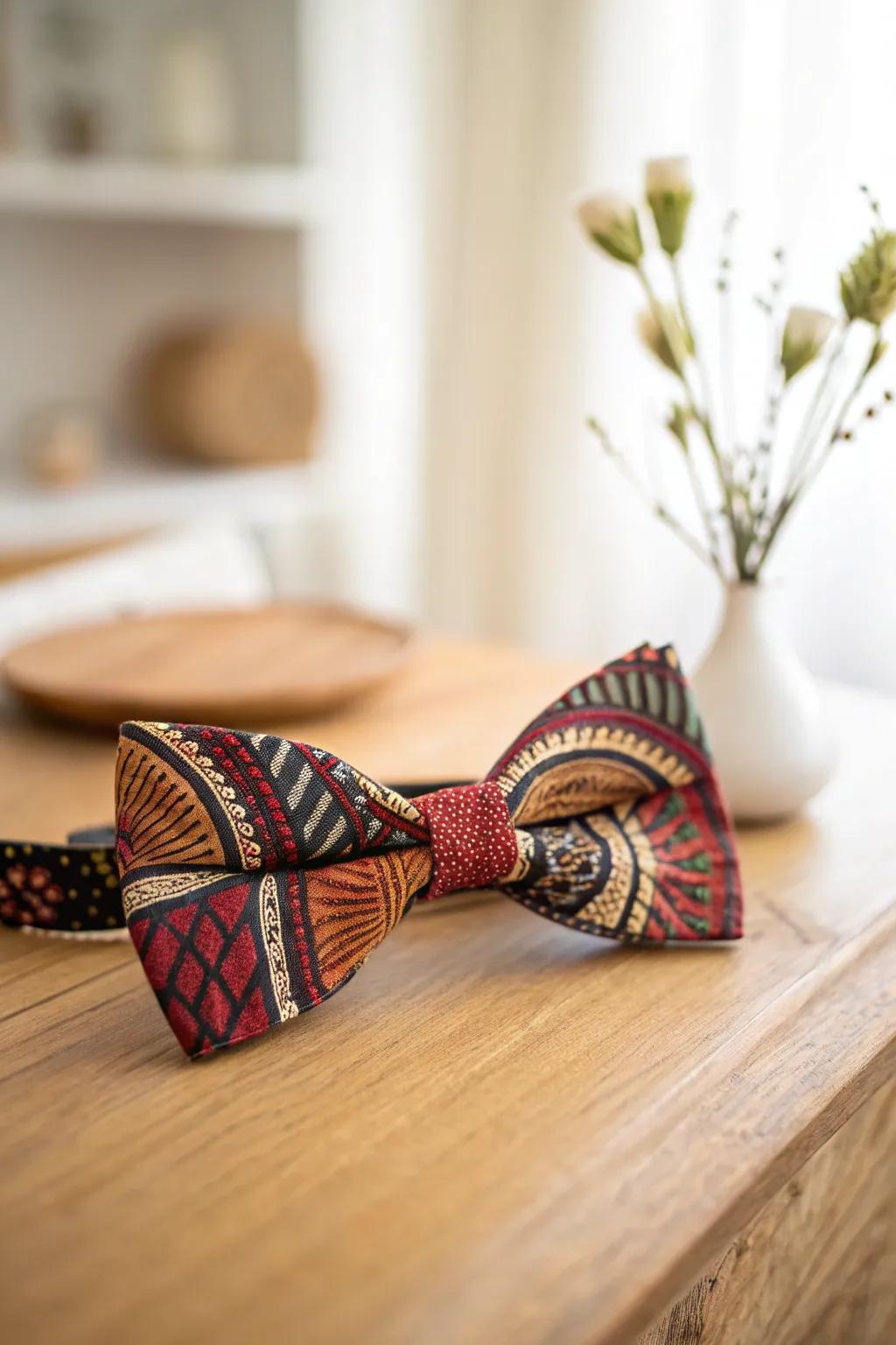 Craft a charming DIY bowtie from quirky fabric for a unique Father's Day gift that stands out.