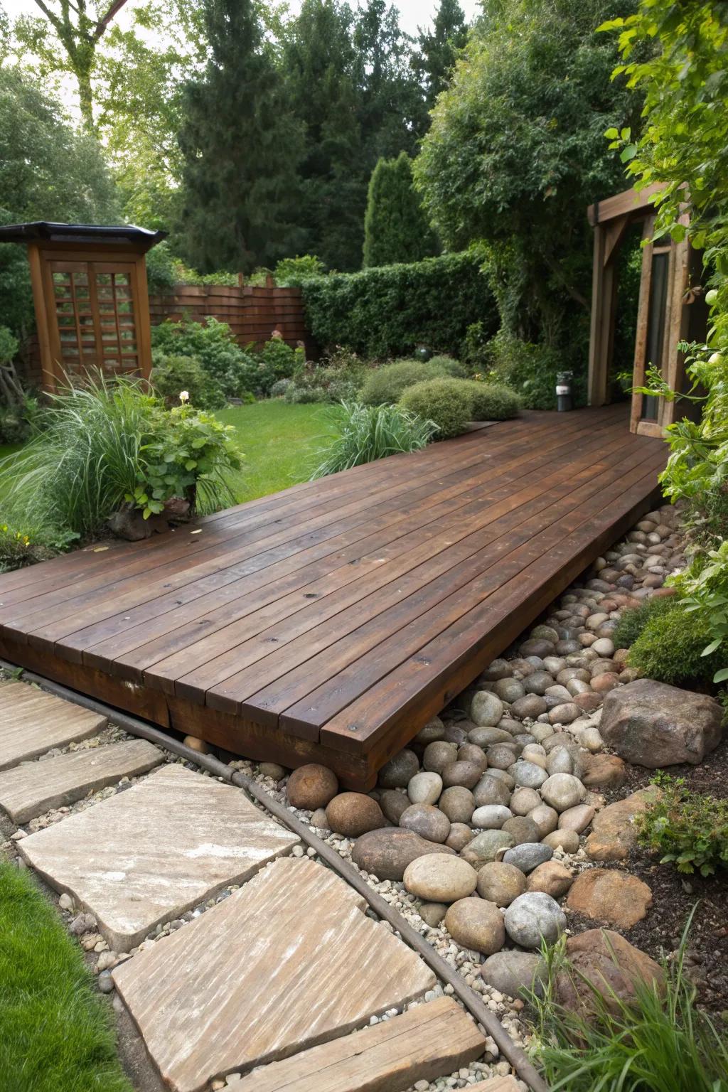Step into serenity: a harmonious blend of nature and craftsmanship.