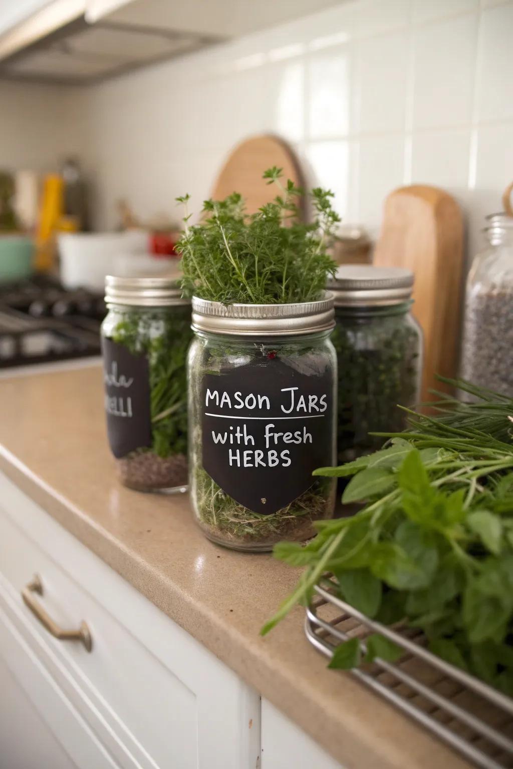 Personalize with chalkboard labeled mason jars.